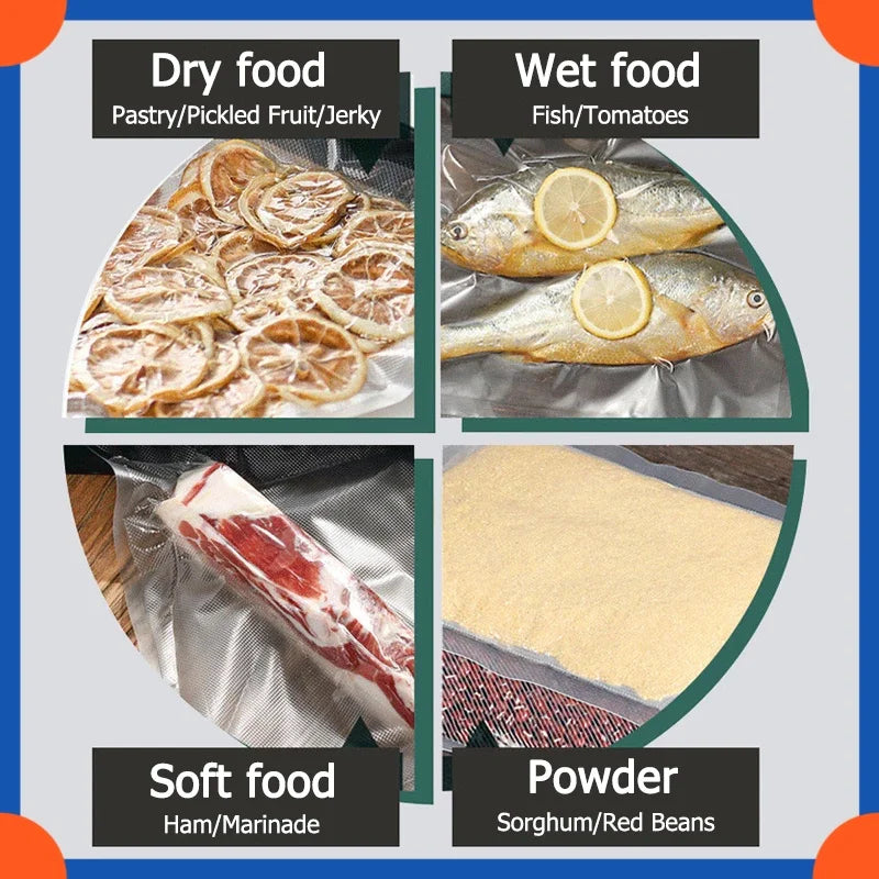 Vacuum Sealer Kitchen Food Storage Dry/Wet Food Vacuum Packing Machine Household Fresh Food Packing Machine Built-in Cutter