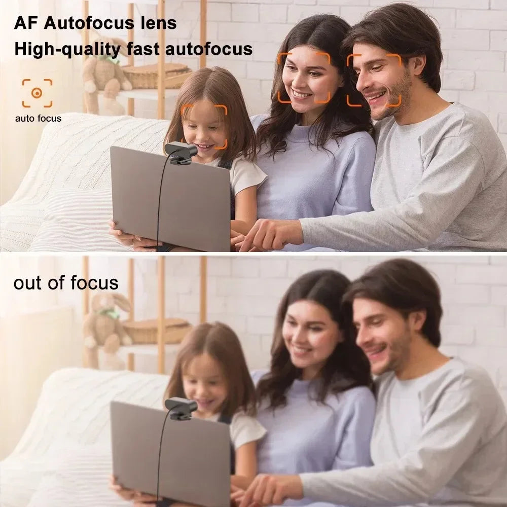 4K 2K 1080P Webcam with Microphone Autofocus 8MP Full HD Camera for Windows PC Laptop IOS Macbook External Web Cam Video Calling