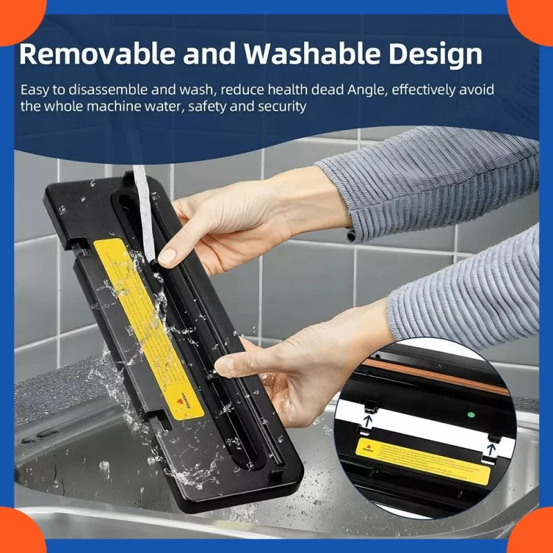 Vacuum Sealer Kitchen Food Storage Dry/Wet Food Vacuum Packing Machine Household Fresh Food Packing Machine Built-in Cutter