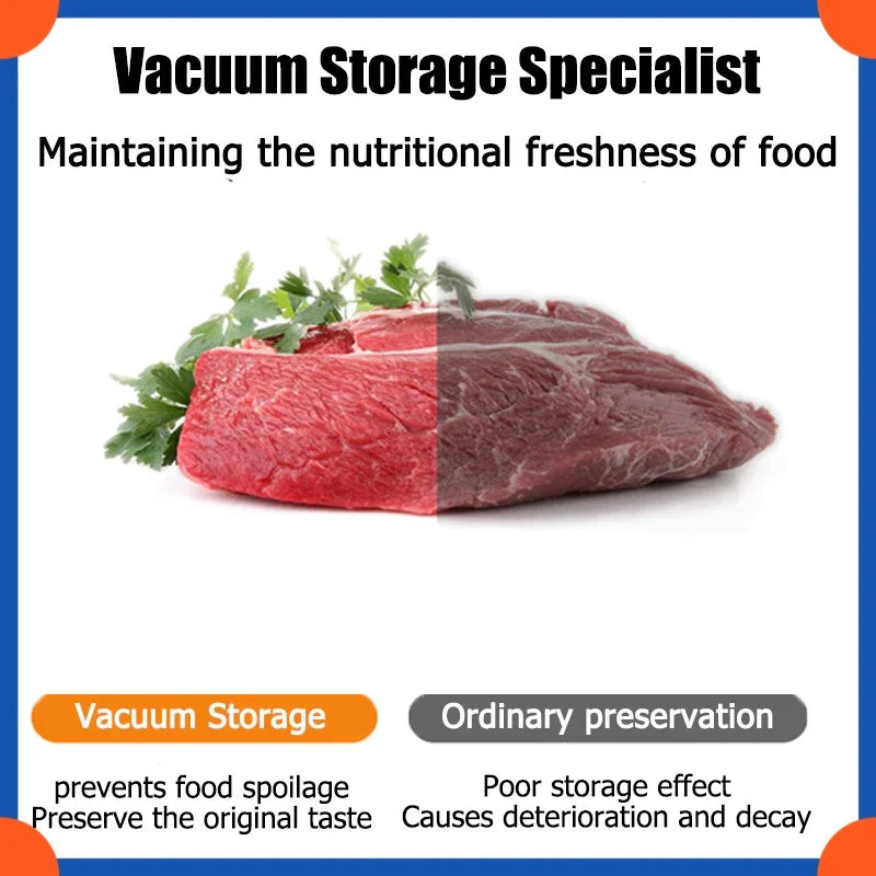 Vacuum Sealer Kitchen Food Storage Dry/Wet Food Vacuum Packing Machine Household Fresh Food Packing Machine Built-in Cutter