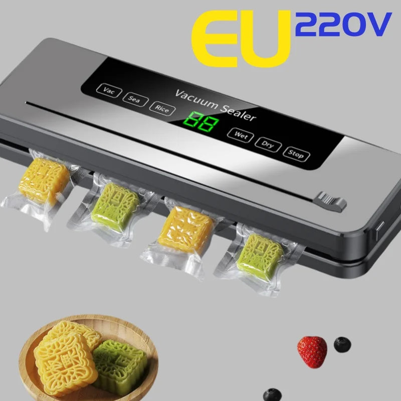 Vacuum Sealer Kitchen Food Storage Dry/Wet Food Vacuum Packing Machine Household Fresh Food Packing Machine Built-in Cutter