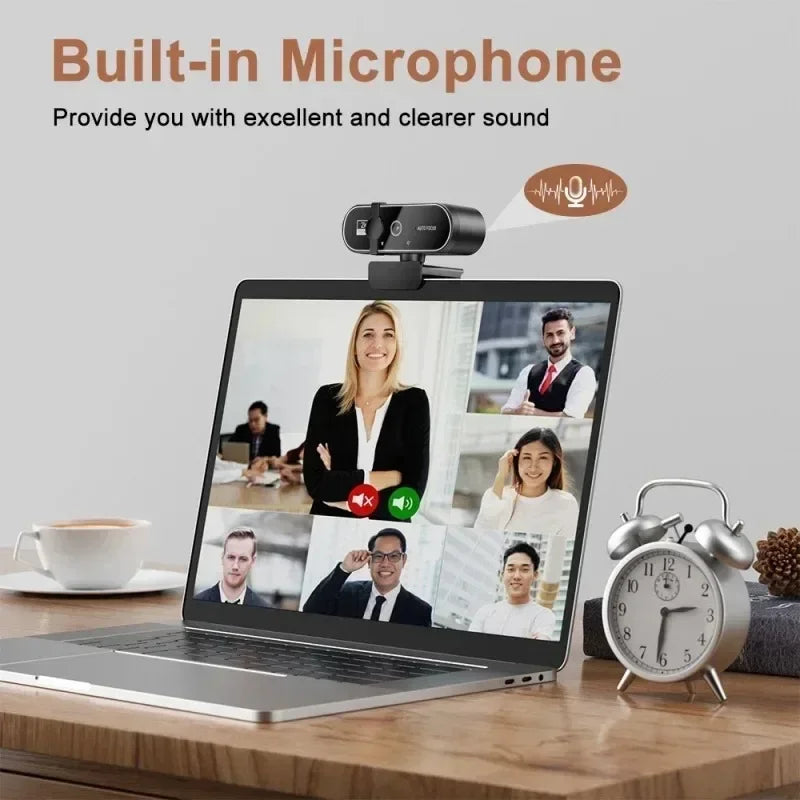 4K 2K 1080P Webcam with Microphone Autofocus 8MP Full HD Camera for Windows PC Laptop IOS Macbook External Web Cam Video Calling
