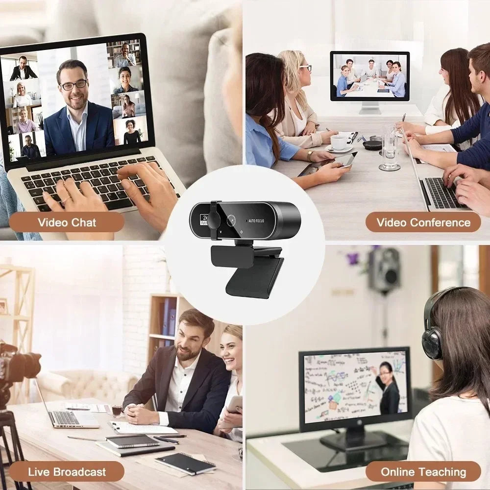 4K 2K 1080P Webcam with Microphone Autofocus 8MP Full HD Camera for Windows PC Laptop IOS Macbook External Web Cam Video Calling