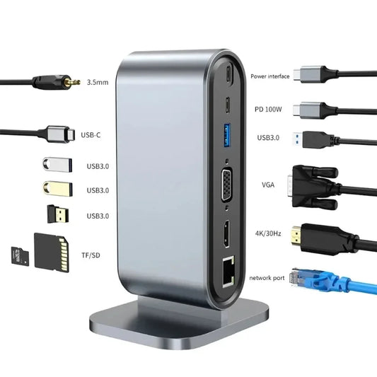 12 in 1 Docking Station Usb c Hub  4K HDTV Usb-c Hubs with Multiple Ports for Tablet Dock Station Usb Type c Hub Switch Dock
