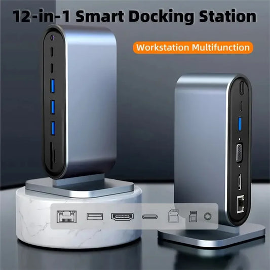 12 in 1 Docking Station Usb c Hub  4K HDTV Usb-c Hubs with Multiple Ports for Tablet Dock Station Usb Type c Hub Switch Dock