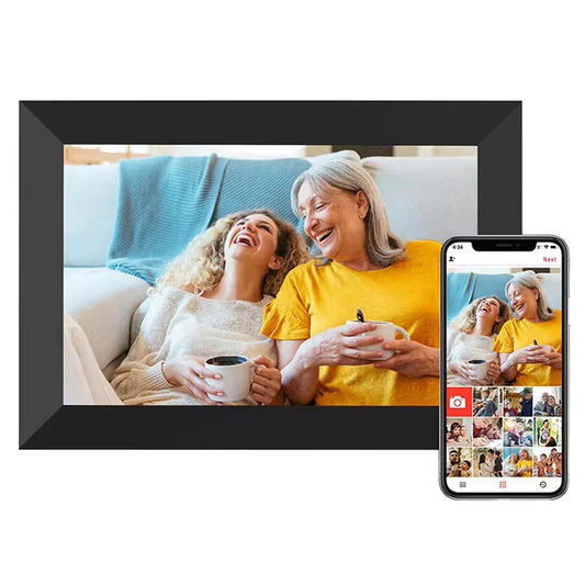 10.1 Inch WiFi Digital Picture Frame with IPS Touch Screen Share Photos & Videos Remotely Via APP Email MP4 Video Format Support