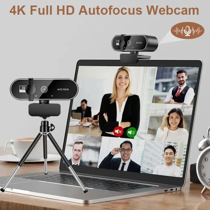 4K 2K 1080P Webcam with Microphone Autofocus 8MP Full HD Camera for Windows PC Laptop IOS Macbook External Web Cam Video Calling