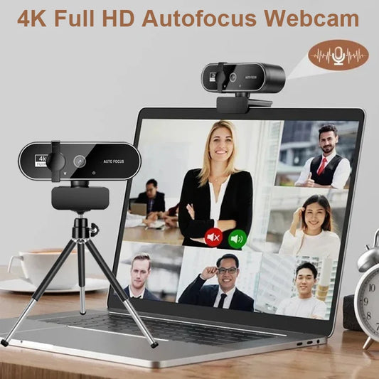 4K 2K 1080P Webcam with Microphone Autofocus 8MP Full HD Camera for Windows PC Laptop IOS Macbook External Web Cam Video Calling