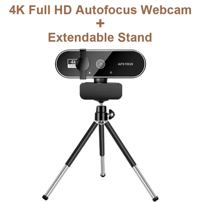 4K 2K 1080P Webcam with Microphone Autofocus 8MP Full HD Camera for Windows PC Laptop IOS Macbook External Web Cam Video Calling